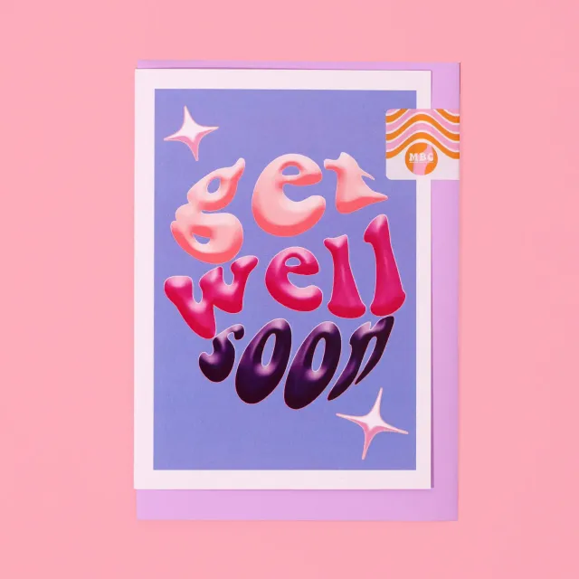 Maddison Ball Get Well Soon carte A6 rose violet