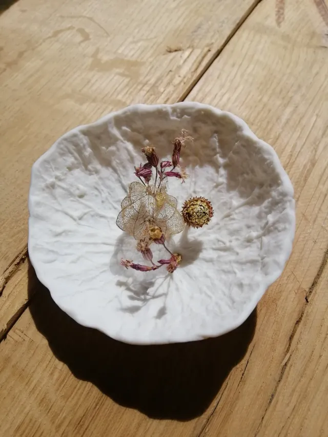 Sandrine Ramona Mon Trésor coupelle en porcelaine feuille d'or