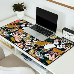 Society6 Animal Print Dark Jungle tapis de bureau léopard