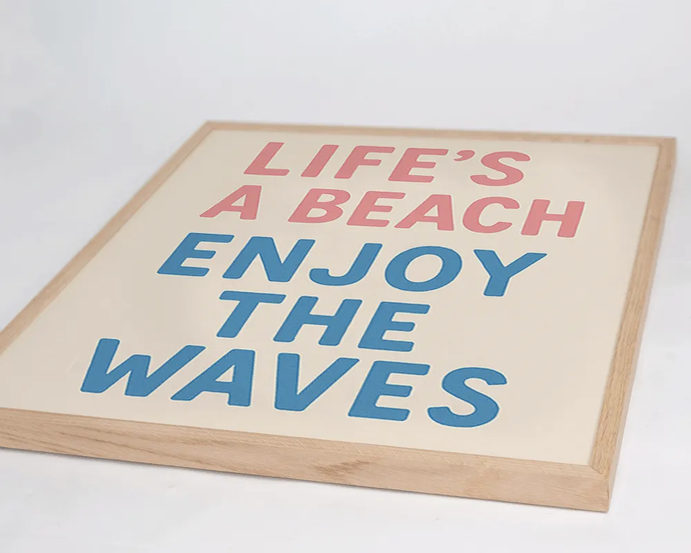 Any Image Liv Corday Life's a Beach tableau typographie