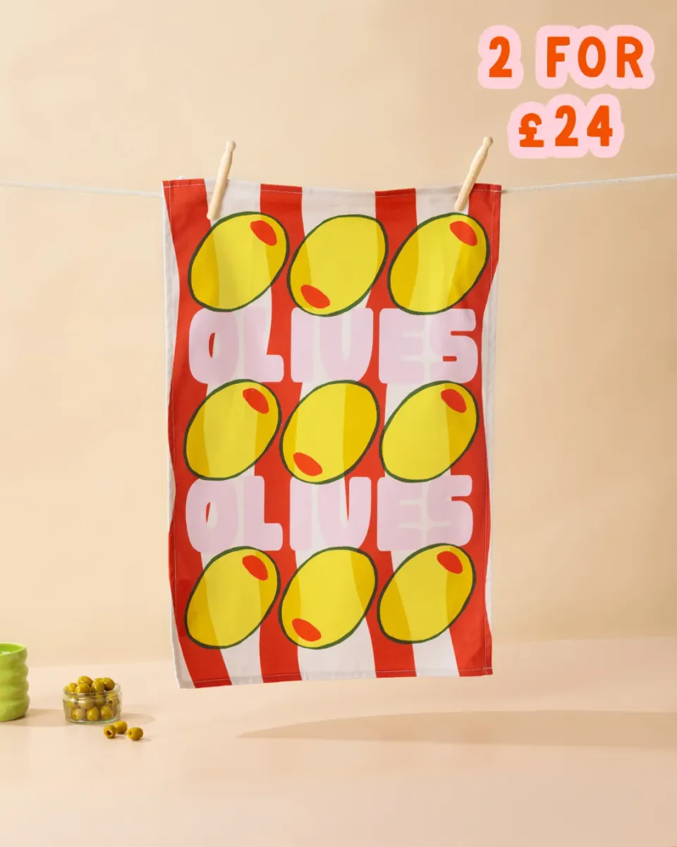 Maddison Ball Olives torchon 68x45 cm coton