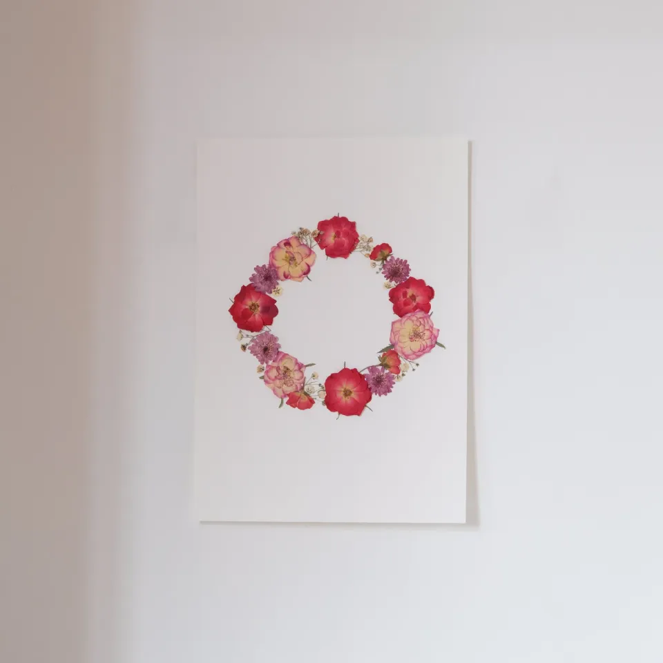 Horti JUNE herbier 21x30 cm fleurs roses