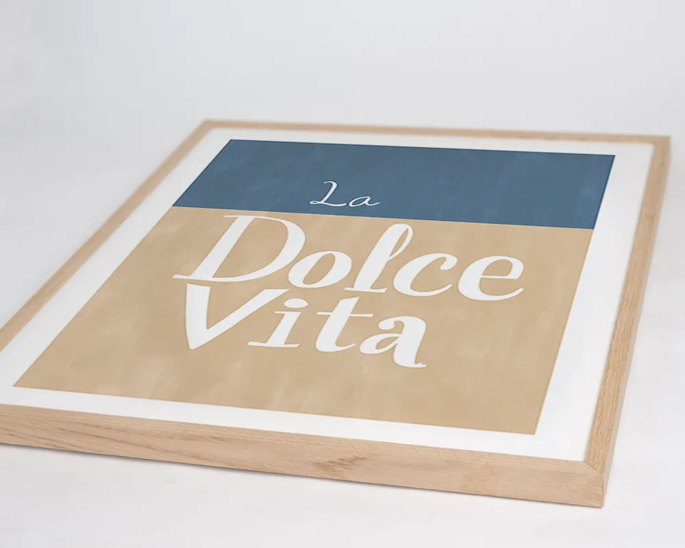 Any Image Dolce Vita affiche encadrée typographique