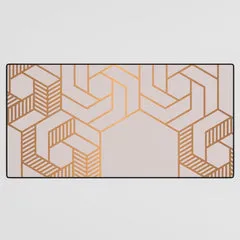 Society6 Hex 612 Copper tapis de bureau géométrique cuivre