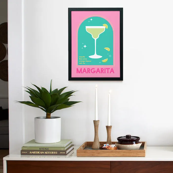 Society6 Margarita affiche encadrée 12x16 cocktail