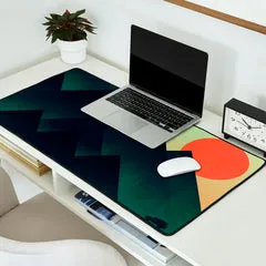 Society6 World To See tapis de bureau soleil rouge