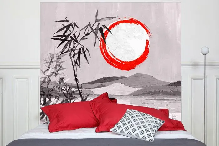 Mademoiselle Tiss Sous la Lune tête de lit monochrome