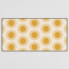 Society6 Boho Summer Sun Pattern I Golden tapis de bureau soleils dorés