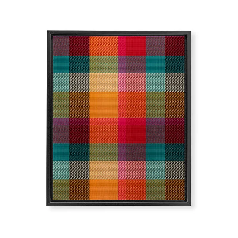 Society6 Rainbow Plaid 1 toile encadrée motif écossais