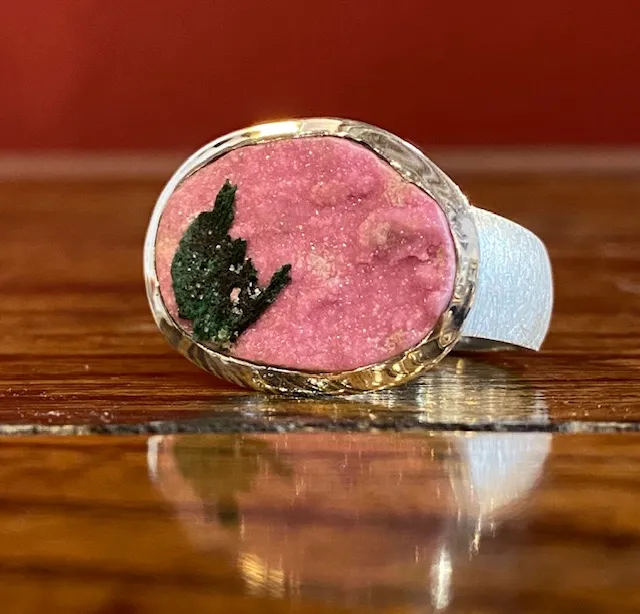 Galerie Kara bague argent calcite malachite verte