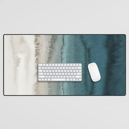 Society6 Within The Tides tapis de bureau vagues teal grand
