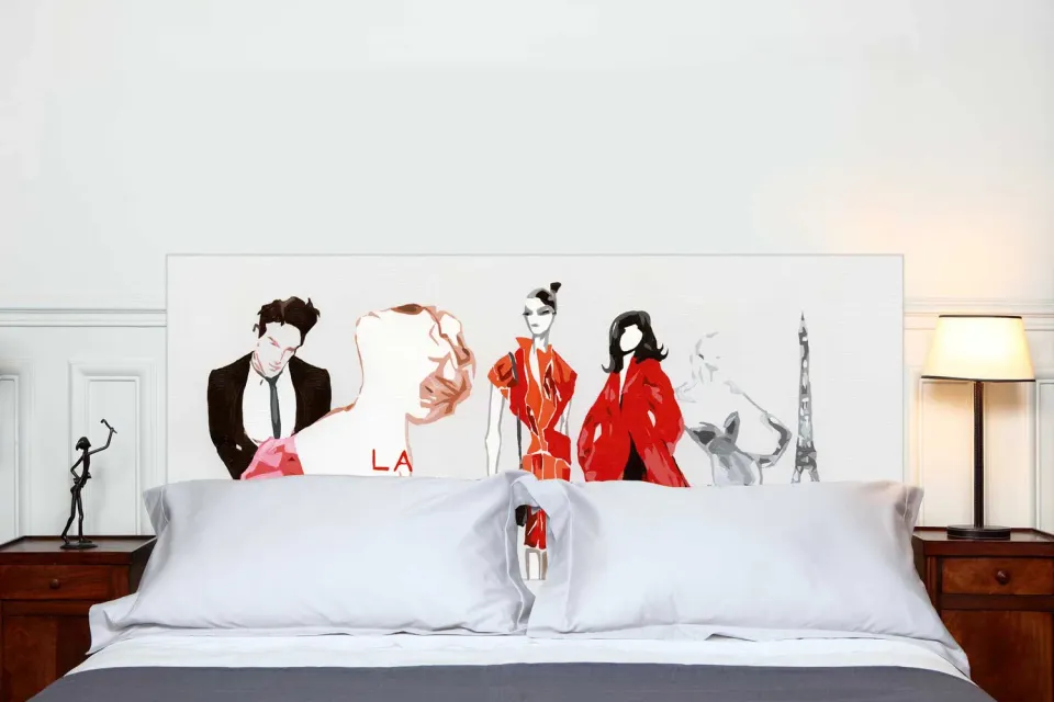 Mademoiselle Tiss La Mode à Paris tête de lit tissu couture