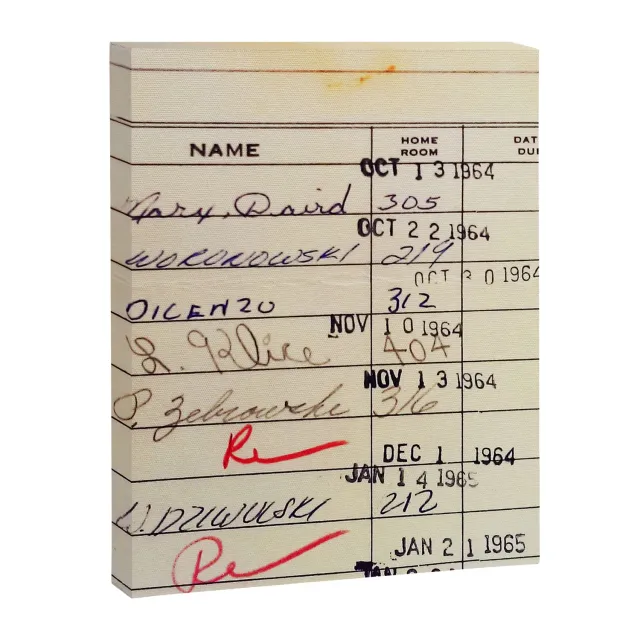 Society6 Library Card 23322 toile papier vintage