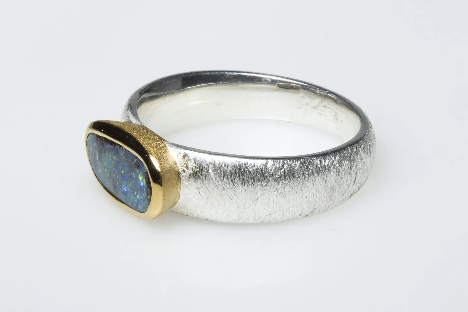 Galerie Kara Paillettes bague argent vermeil opale