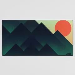Society6 World To See tapis de bureau soleil rouge