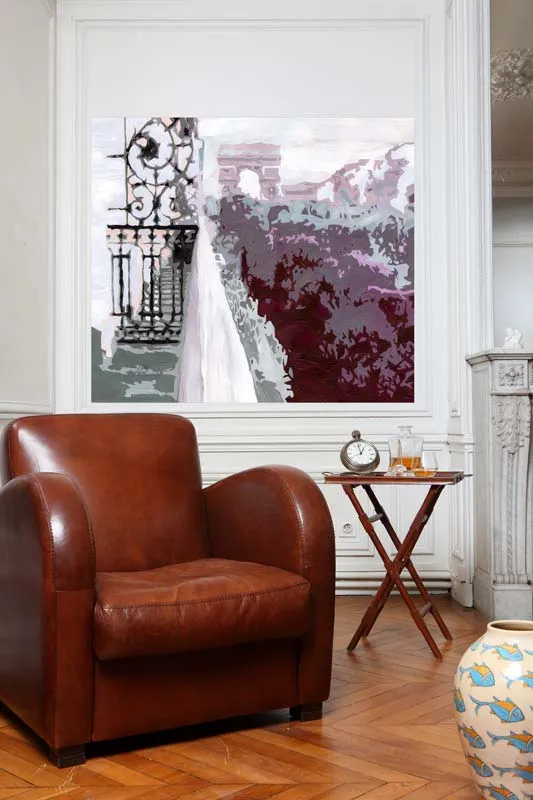 Mademoiselle Tiss Arc de Triomphe panneau mural 160x140 Paris