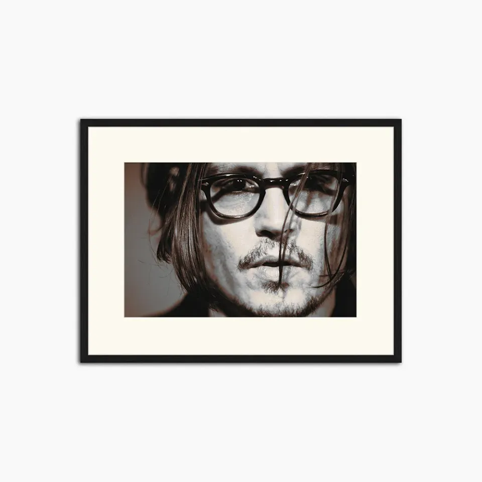 Jacob Baden Johnny Depp photo encadrée noir et blanc 60x80