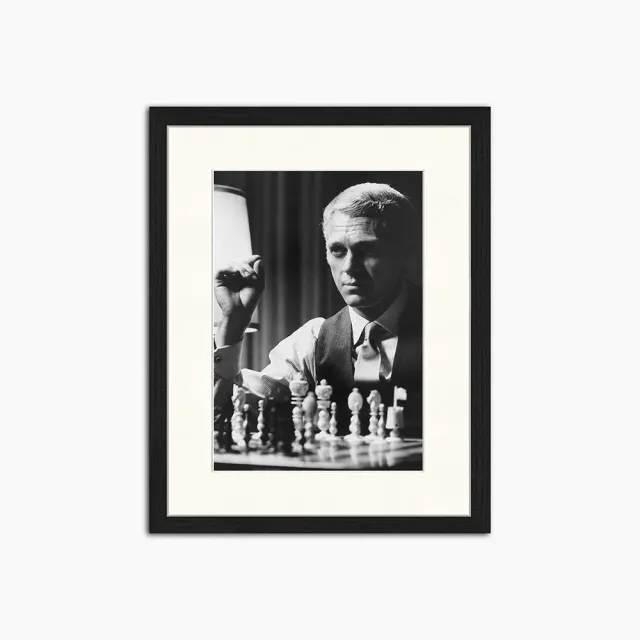 Jacob Baden Steve McQueen Thomas Crown Affair photo encadrée noir