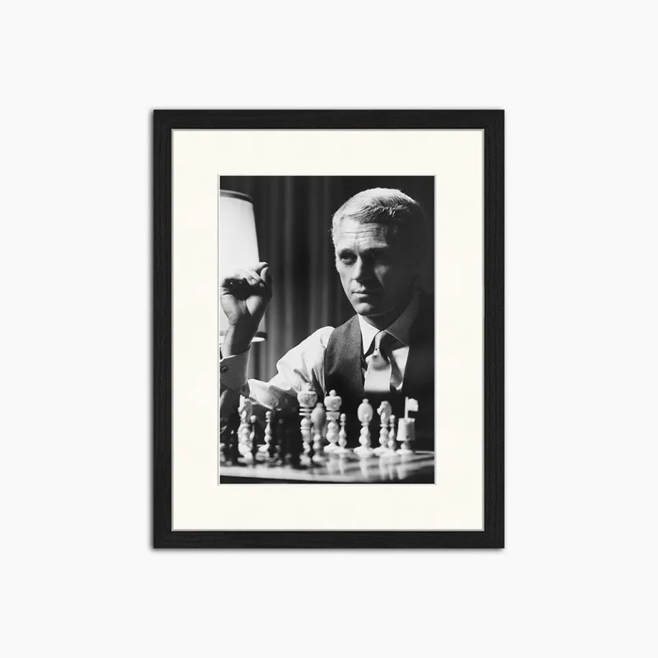 Jacob Baden Steve McQueen Thomas Crown Affair photo encadrée noir