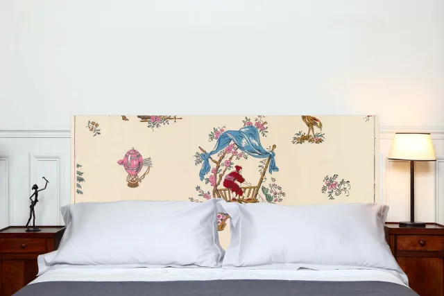 Mademoiselle Tiss Chinoiseries tête de lit tissu imprimé