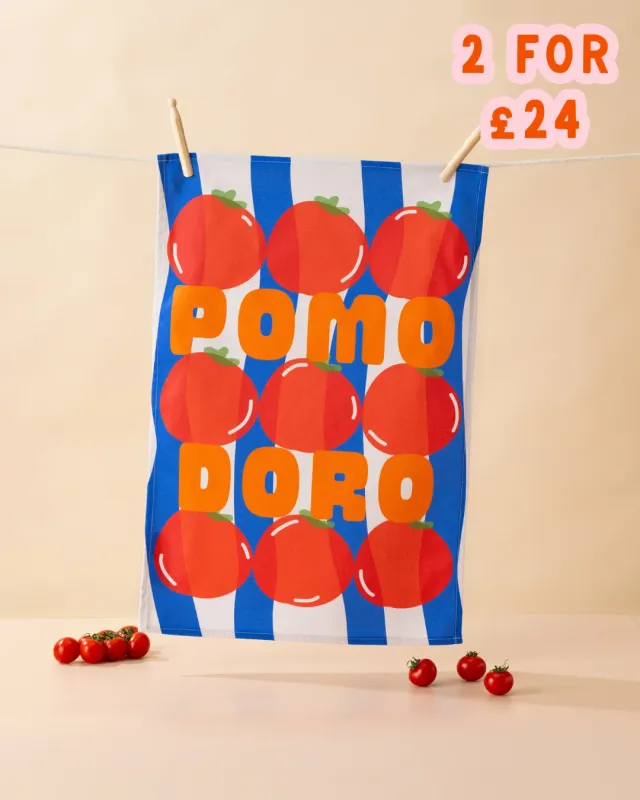 Maddison Ball Pomodoro torchon coton 68x45cm