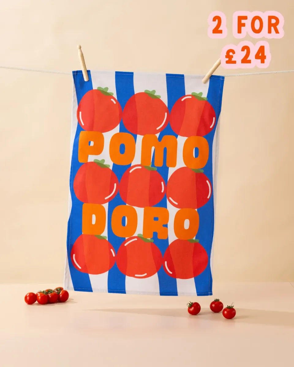 Maddison Ball Pomodoro torchon coton 68x45cm