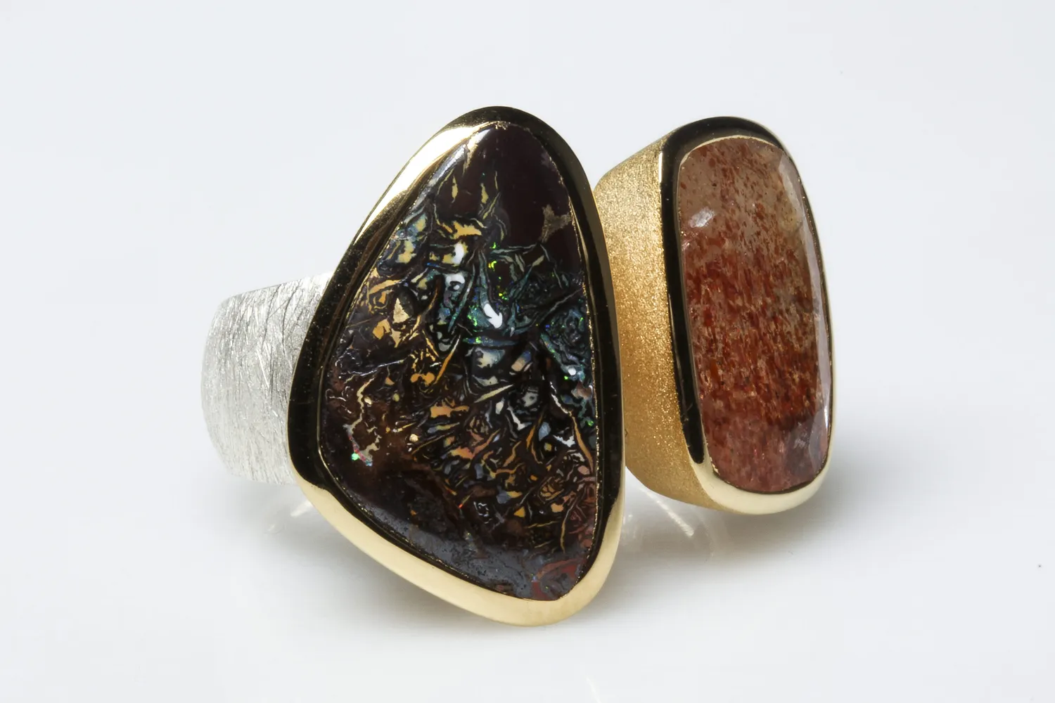 Galerie Kara bague argent vermeil opale soleil