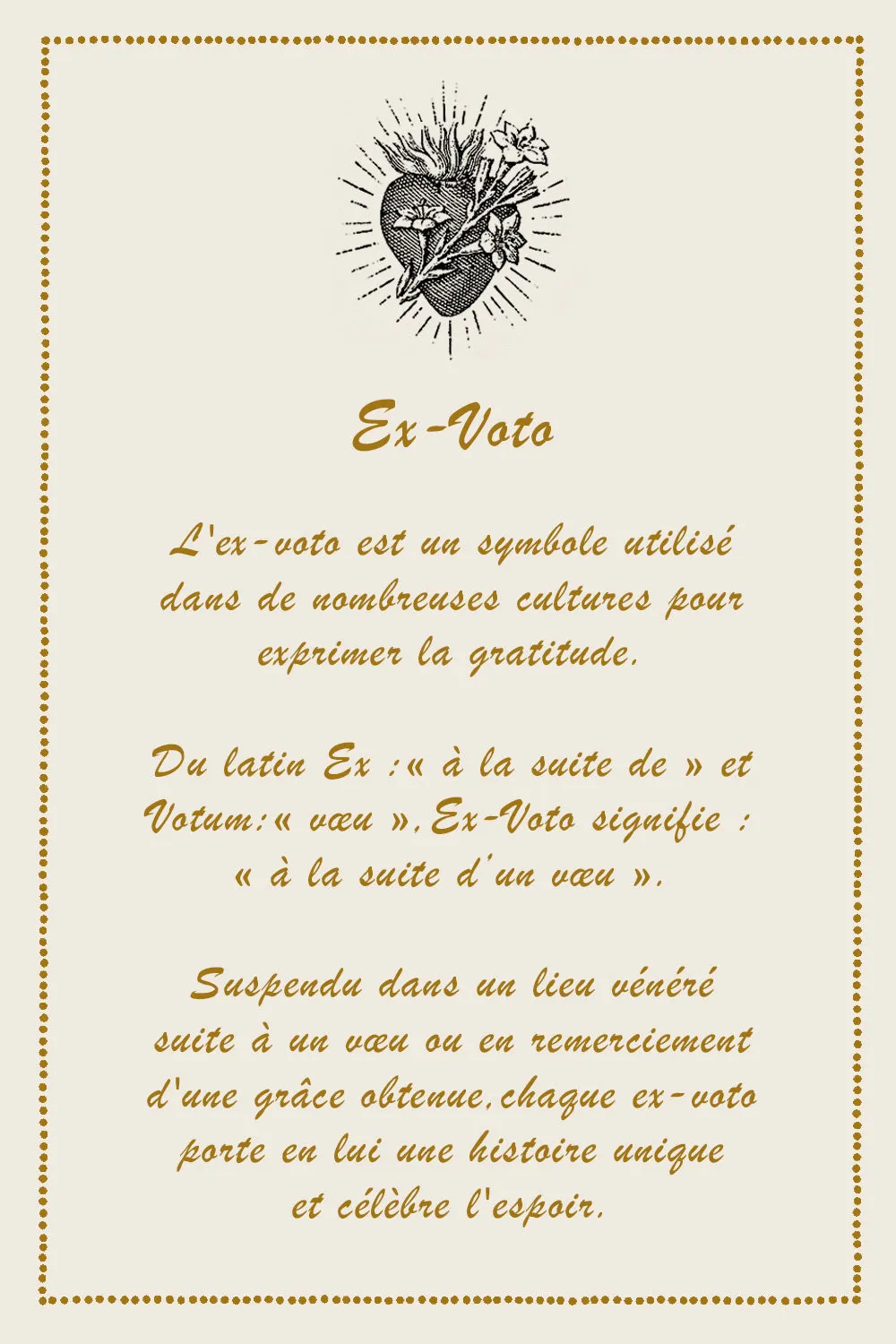 Biankaléone Ex-voto bombé couronne de fleurs 13 x 19,5 cm