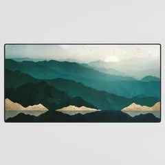 Society6 Waters Edge Reflection tapis de bureau montagne lac