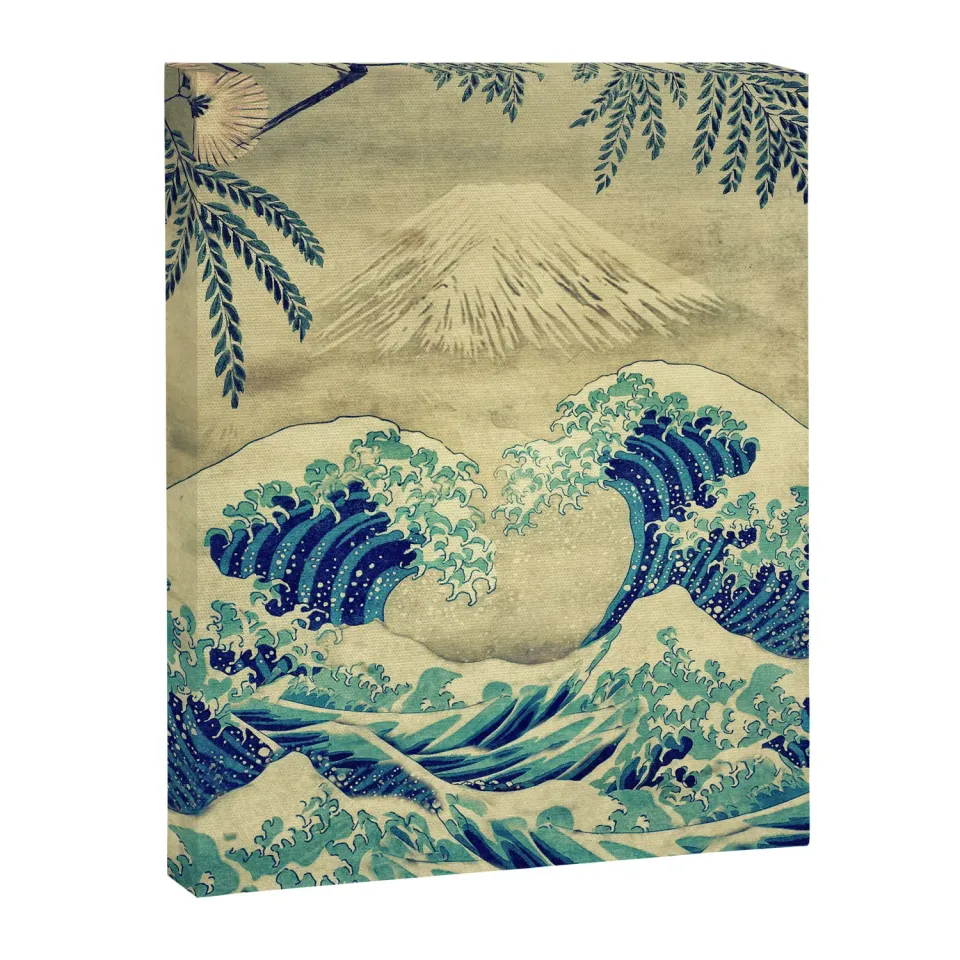 Society6 Great Blue Embrace at Yama toile vague bleue