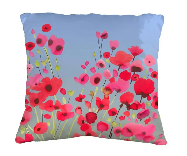 Mademoiselle Tiss Poppy Power coussin coquelicots