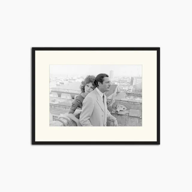 Any Image Sophia Loren and Marcello Mastroianni affiche 60x80 noir et blanc