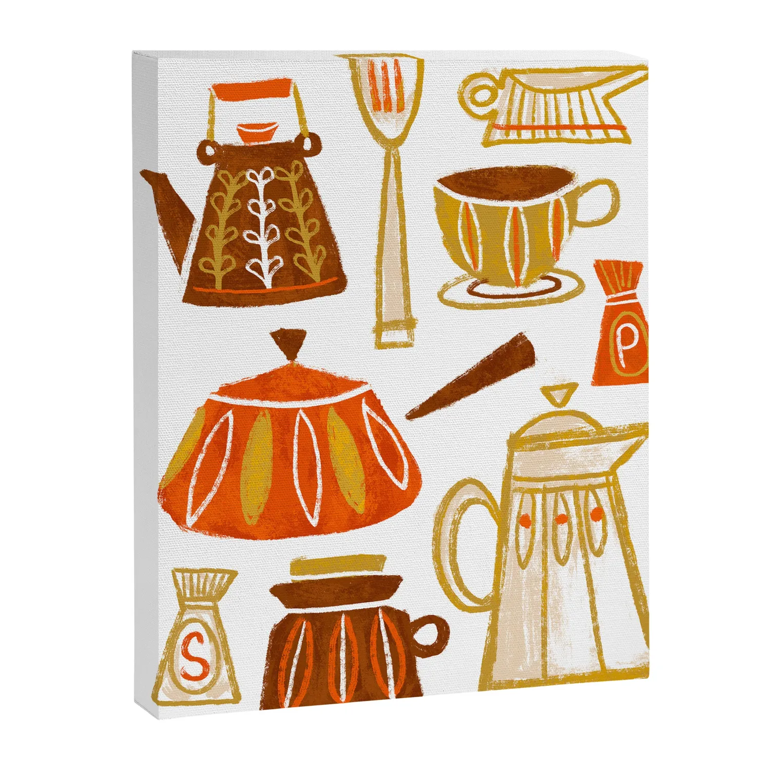 Society6 Mid Century Modern Kitchen toile cuisine rétro
