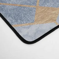 Society6 Blue Hexagons And Diamonds tapis de bureau bleu marine