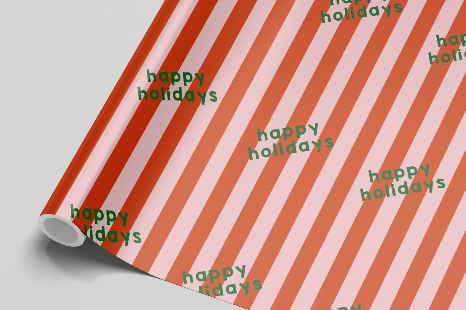 Maddison Ball Happy Holidays papier cadeau rayé