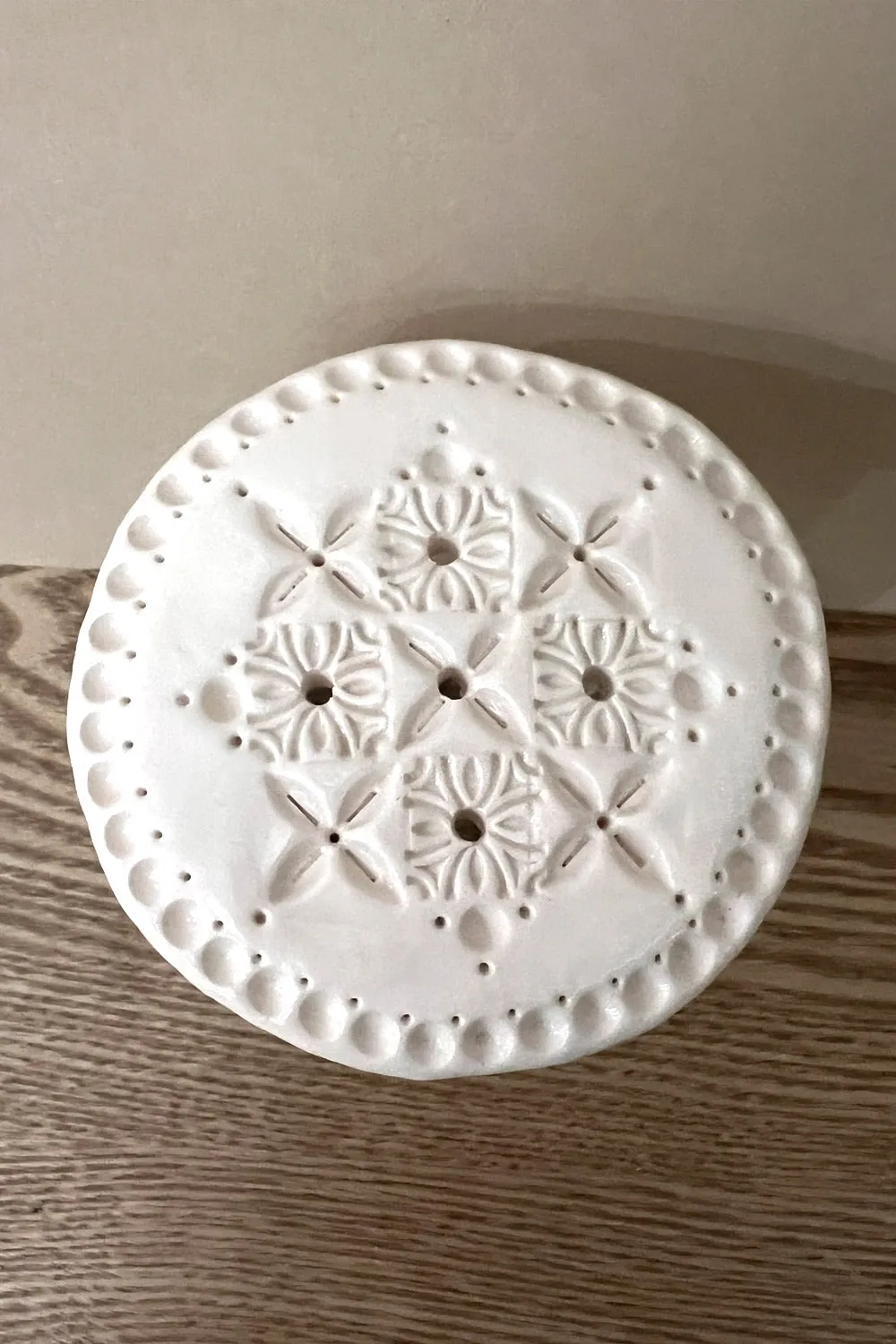Biankaléone Porte-fleur rond géométrie fleurie décor mural 10 cm