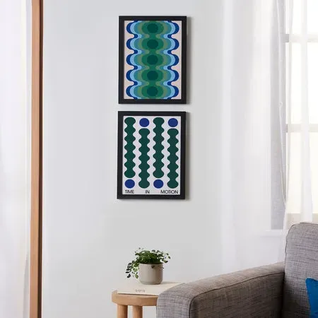 Society6 Retro Motion Set affiche encadrée géométrique