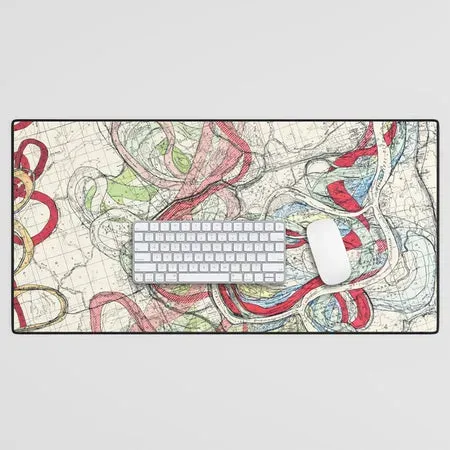 Society6 Vintage Map Mississippi tapis de bureau carte