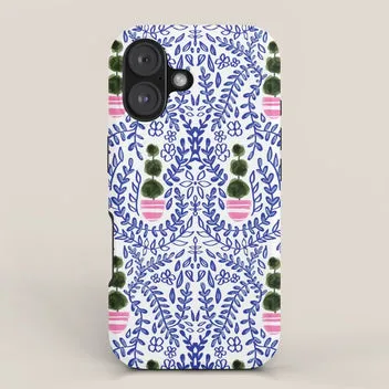 Society6 Southern Living Chinoiserie tapis de bureau bleu cobalt