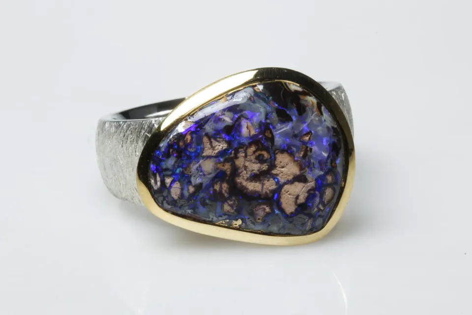 Galerie Kara bague opale boulder argent et vermeil