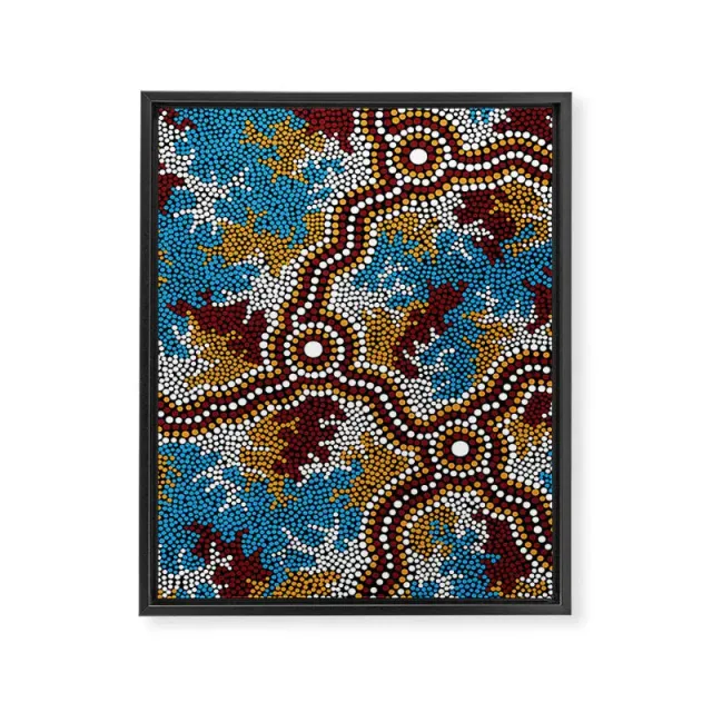 Society6 Wetland Dreaming toile encadrée aborigène