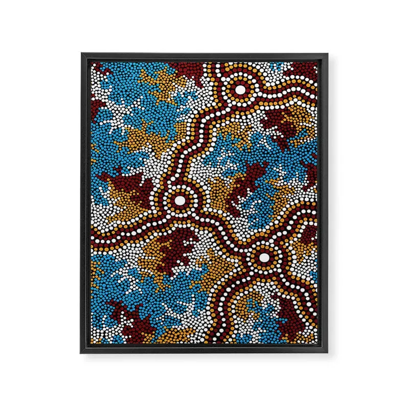 Society6 Wetland Dreaming toile encadrée aborigène
