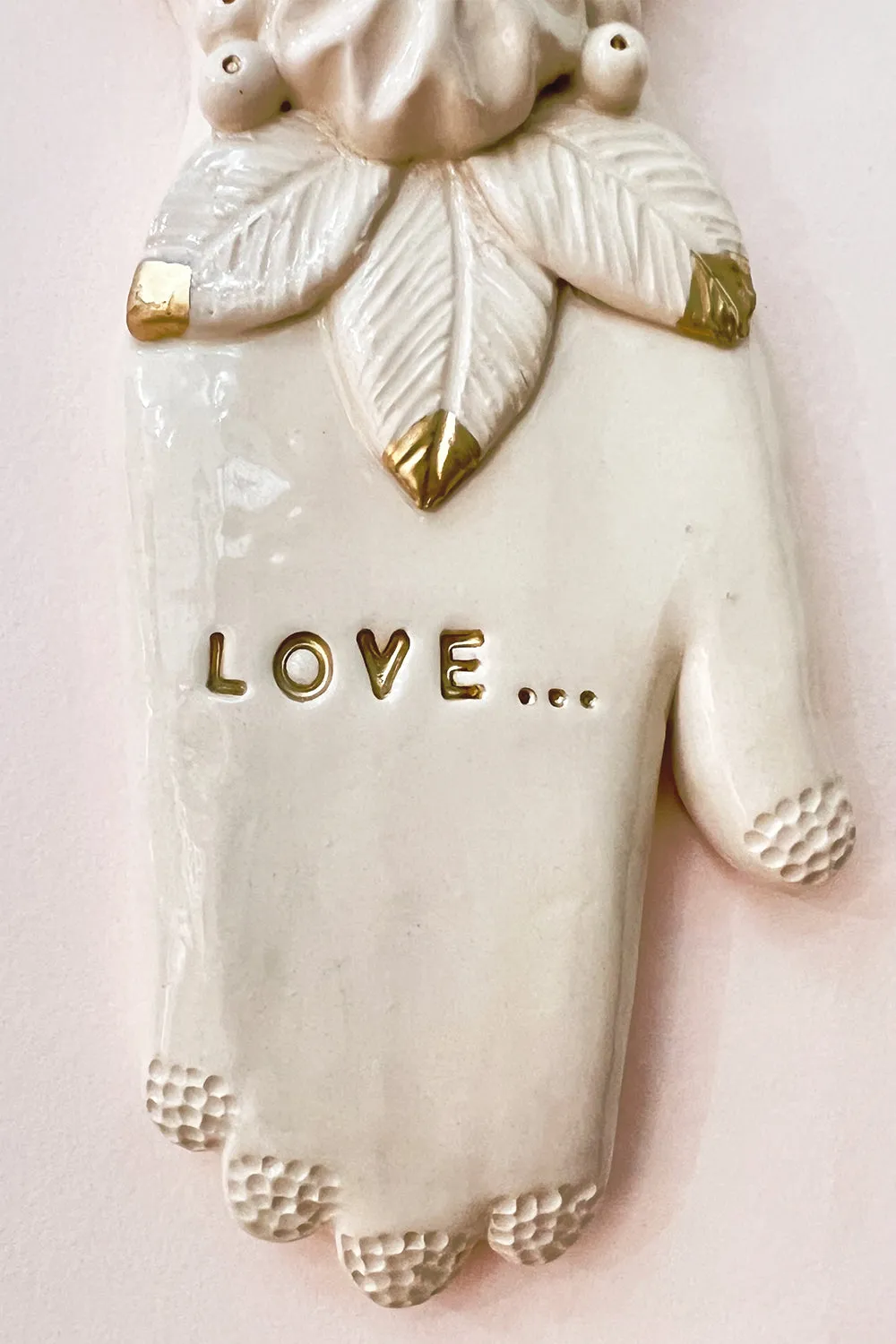 Biankaléone Main Love fleur d’or main murale 7 x 17 cm