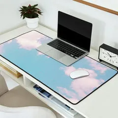 Society6 Pink Lining tapis de bureau ciel pastel