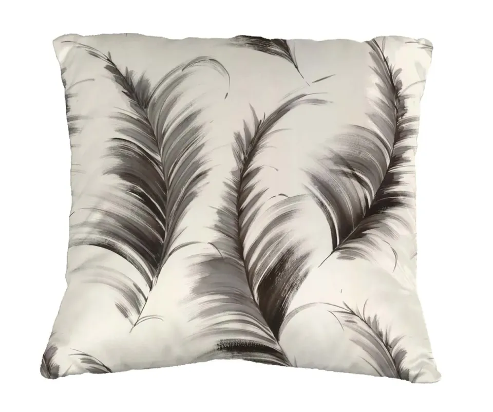 Mademoiselle Tiss Plumes coussin tissu imprimé artiste