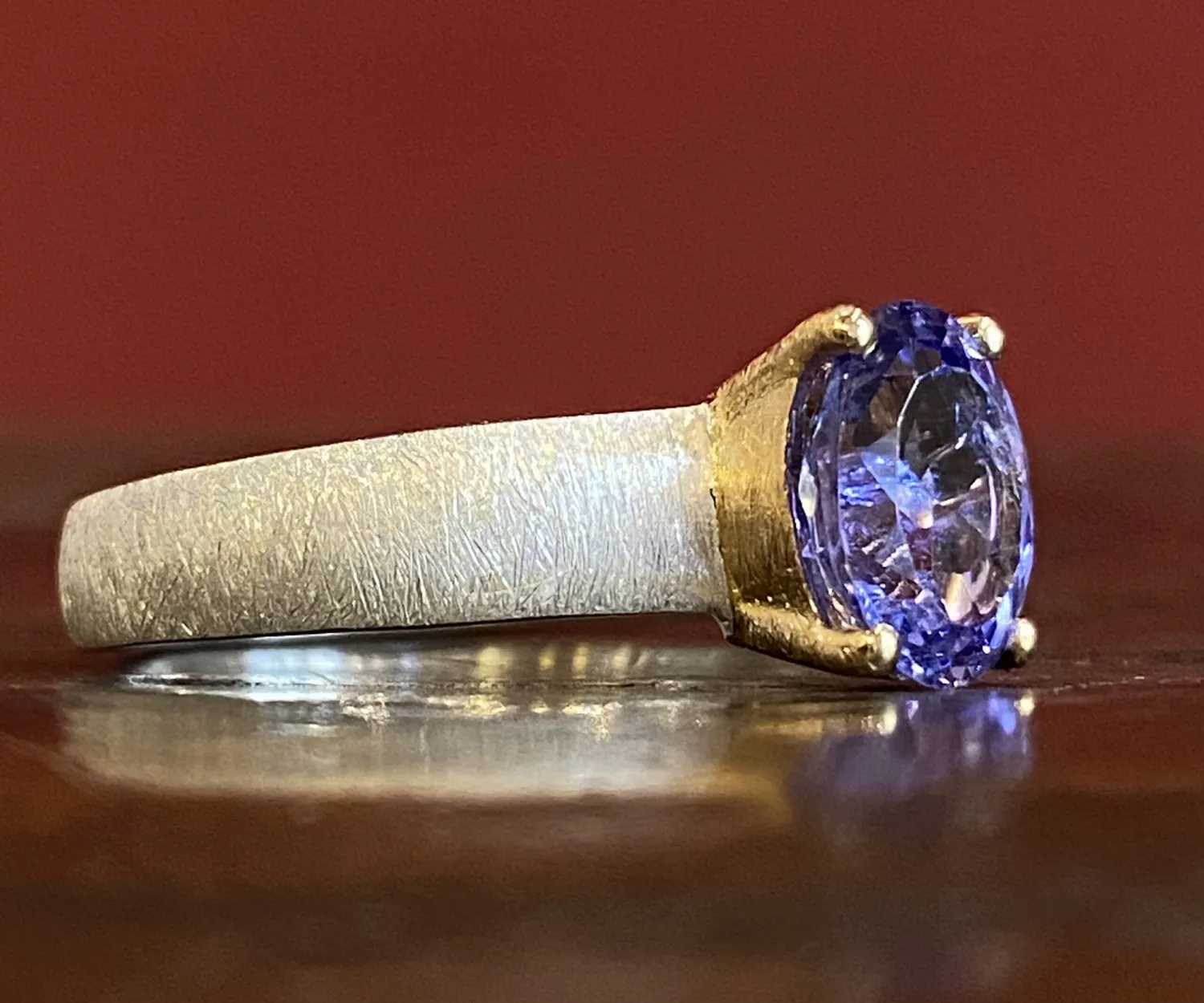 Galerie Kara bague tanzanite argent brossé vermeil