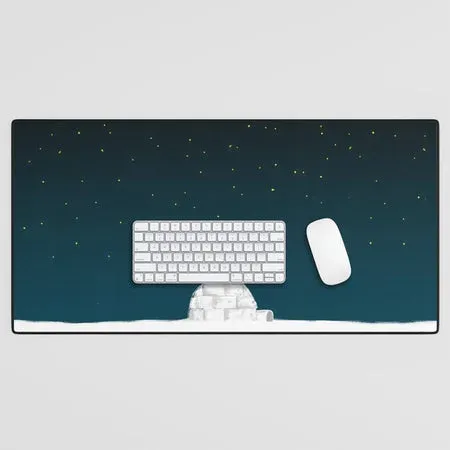 Society6 Star Gazing Penguin tapis de bureau nuit étoilée