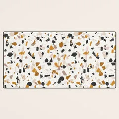 Society6 Terrazzo Natural tapis de bureau beige doré
