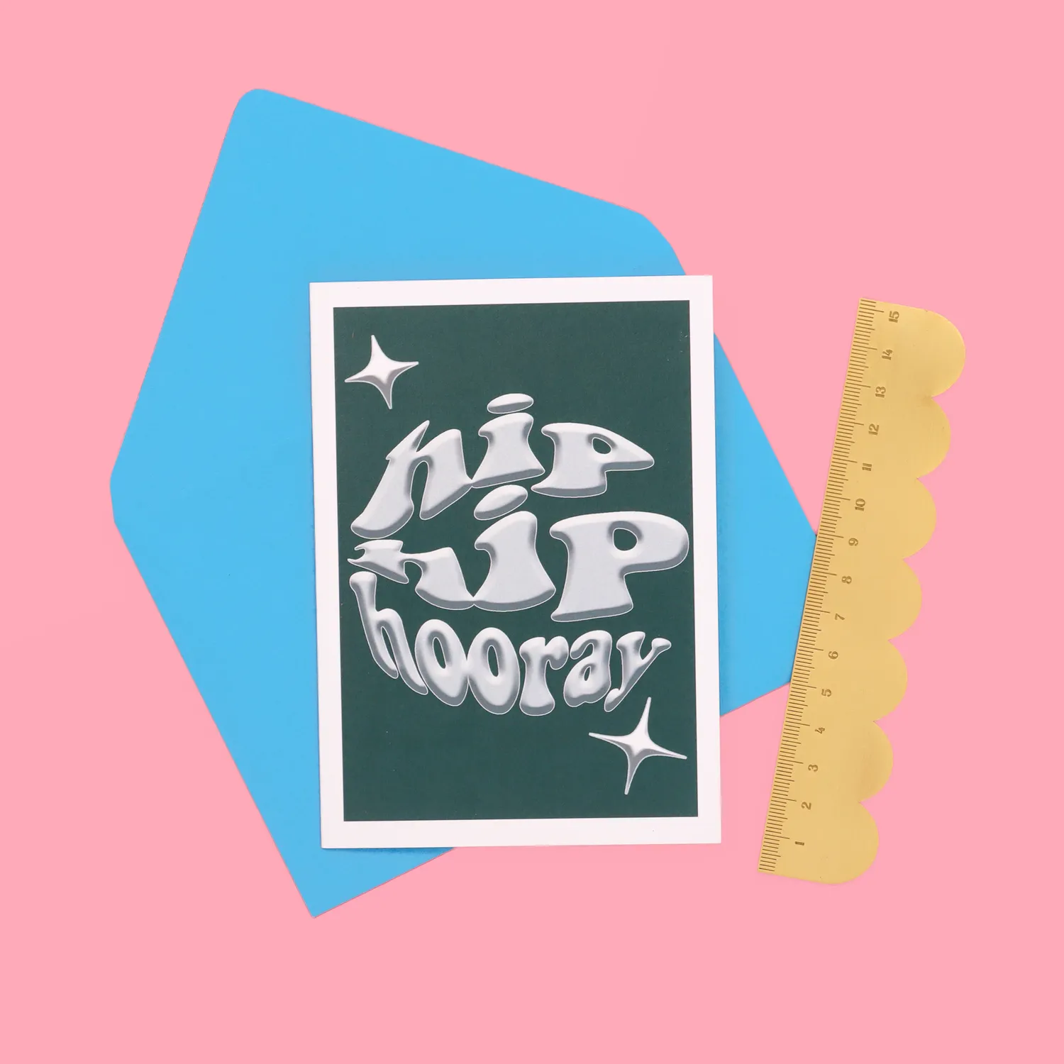 Maddison Ball Hip Hip Hooray carte A6 turquoise