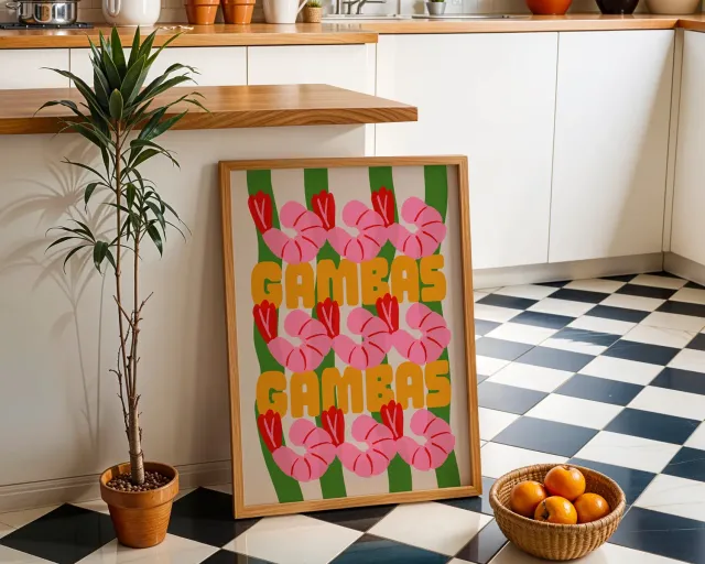 Maddison Ball Gambas affiche cuisine